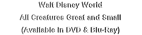 Walt Disney World
All Creatures Great and Small
(Available in DVD & Blu-Ray)
